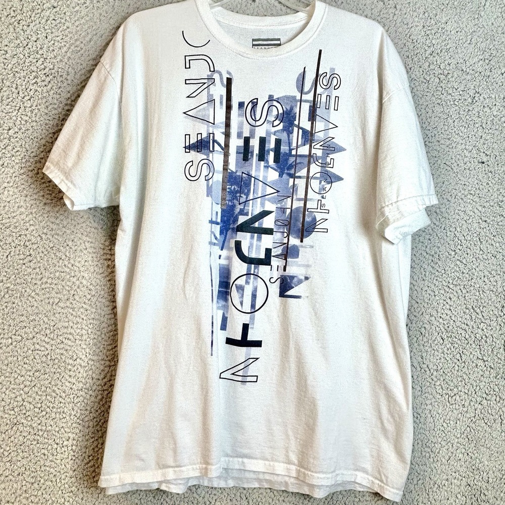 Sean John T Shirt XL White Graphic  Logo Streetwear Hip Hop T-Shirt No Diddy